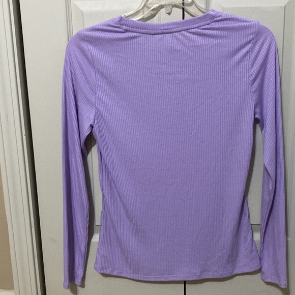 Lilac Ribbed Long Sleeve Shirt - Picture 4 of 5